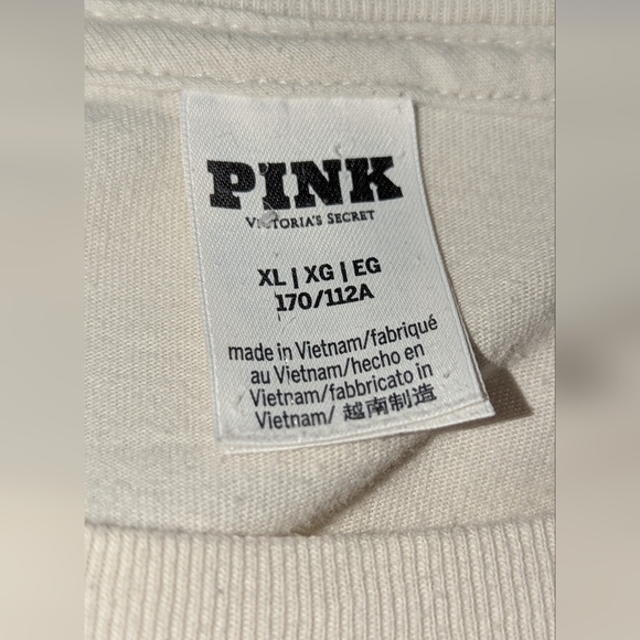 PINK BY VICTORIA'S SECRET T SHIRT LOGO I'M IN IT FOR THE LONG RUN WOMEN'S SZ XL - Picture 5 of 6